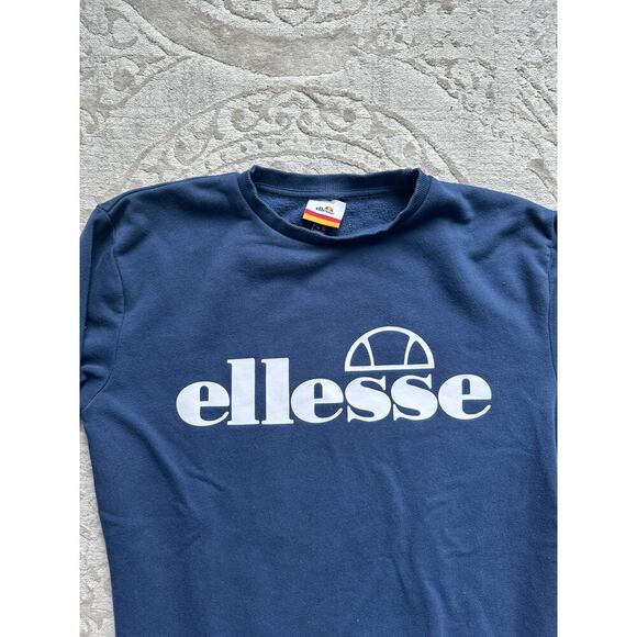 Ellesse Navy Blue Logo Sweatshirt Women’s Size US 6/ M Pullover Crewneck Jumper - Picture 4 of 7